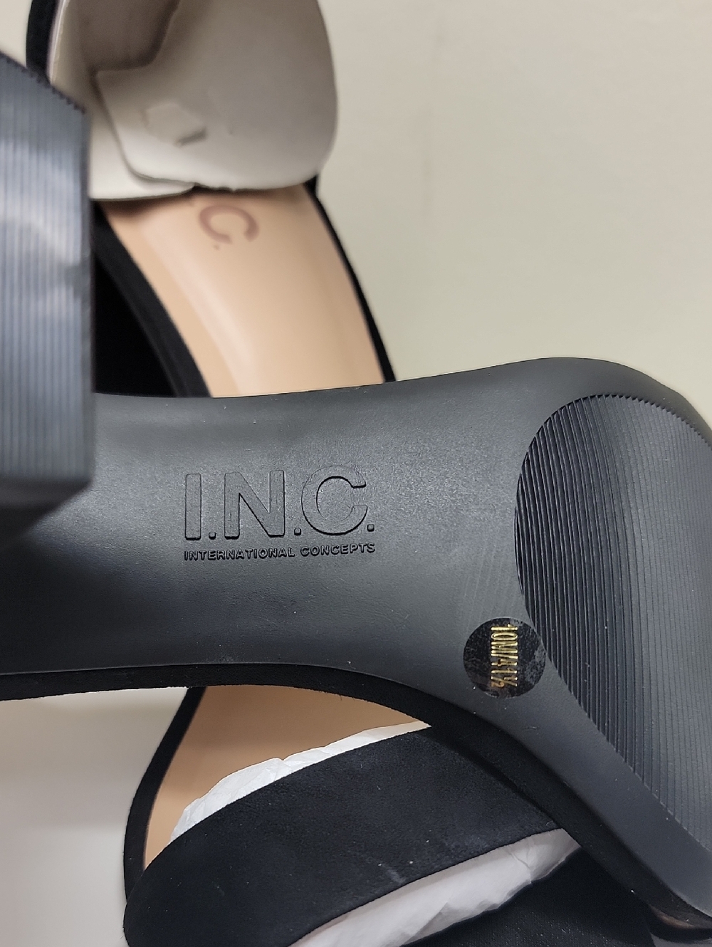 INC INTERNATIONAL CONCEPTS NEW IN BOX BLACK SUEDE DRESSY BLOCK HEEL SANDALS SZ10 - Picture 11 of 14
